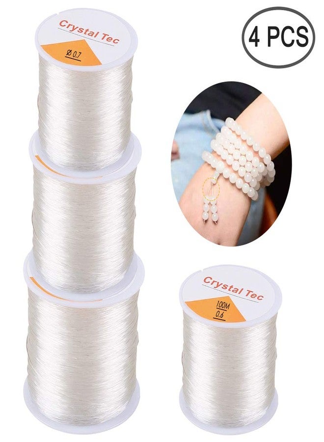 AIFUDA 4 Roll 328 FT Clear Elastic Beading Threads, AIFUDA Stretchy Crystal Bracelet String Cords Crystal Rope for DIY Bracelet Beading Jewelry Making (0.6/0.7/0.8/1mm) - Image 2